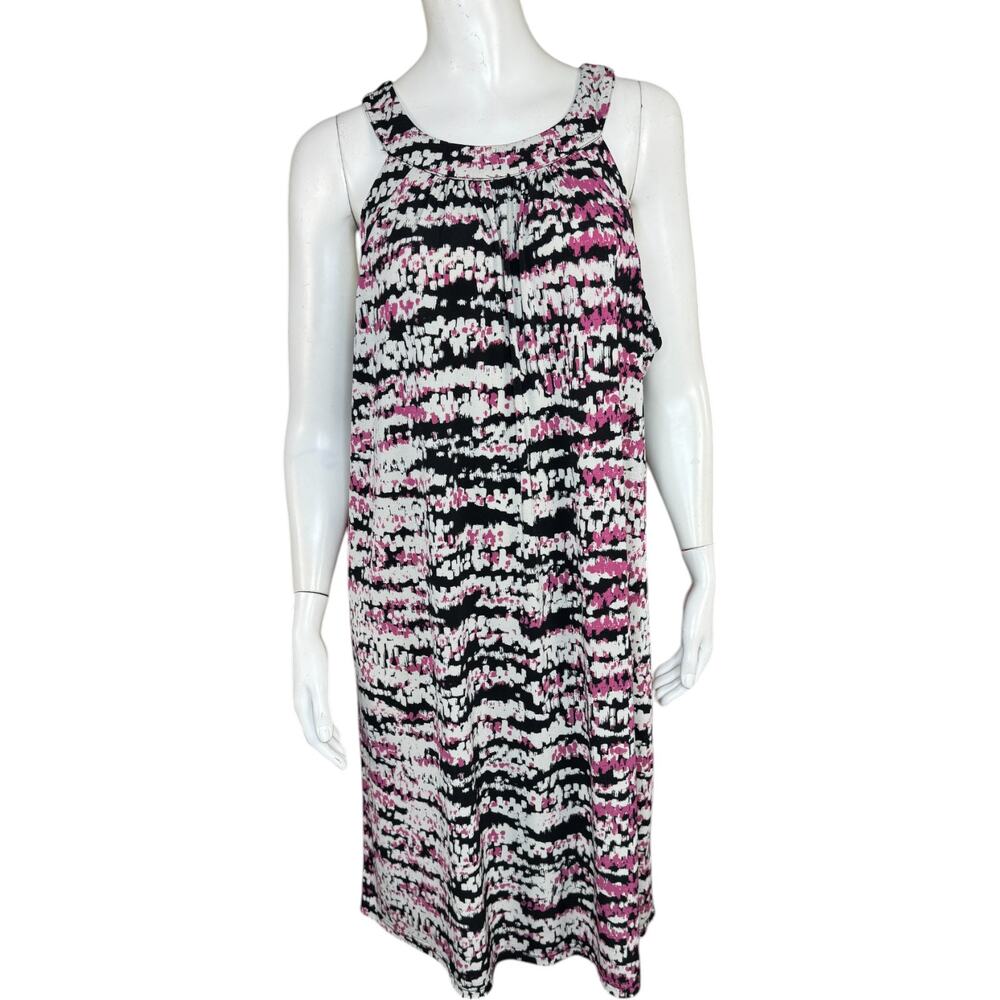 Attention Womens Sleeveless Shift Dress Size XL Multicolor Stretch Knee Length